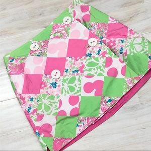 Lilly Pulitzer pink green white wrap skirt